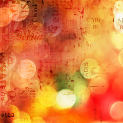 Grunge abstract background with old torn posters with blur boke