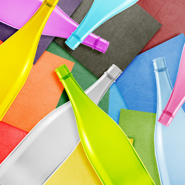 Colored glass bottle