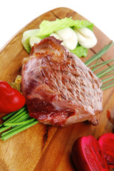 barbecued meat : beef ( lamb )