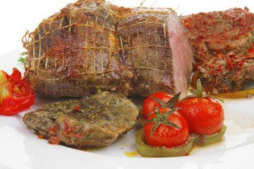 meat served on plate