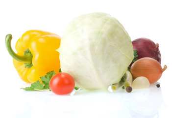 healthy vegetable food isolated on white