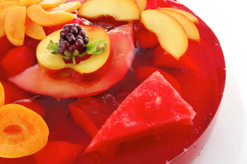 sweet jelly cake and peach