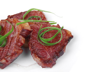 roasted beef meat strips steak