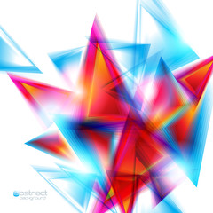 Abstract background with red and blue triangles. Vector