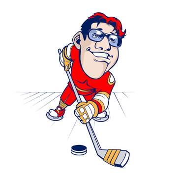 Cartoon Hockey player