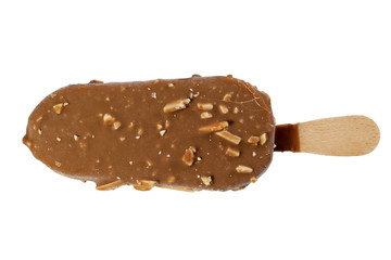 ice cream stick with nuts and chocolate