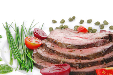 barbecue on white dish