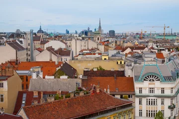 Fotobehang Panorama of the Vienna, Austria. © Kotangens
