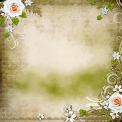 Vintage background with  roses