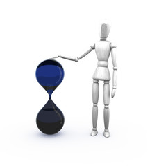 Gliederpuppe mit Sanduhr