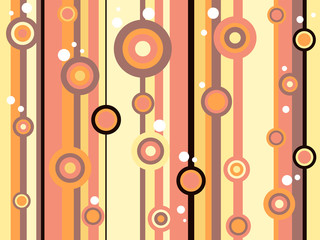 Background retro com círculos e linhas em tons amarelos e rosa