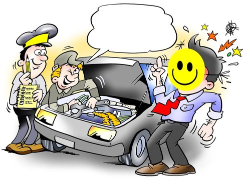 Smiley Inspection of an Car