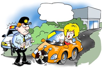 Young lady who drive with an alternative license plate