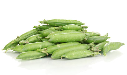 Green peas isolated on white