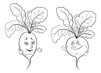 Character radish, outline
