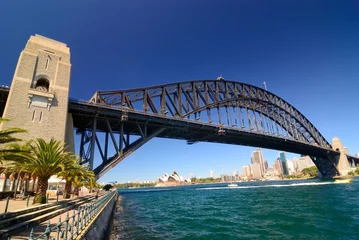 Papier peint photo autocollant rond Ville sur leau Sydney Harbour Skyline