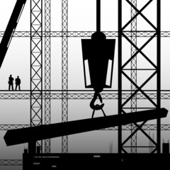 construction worker supervise the work illustration
