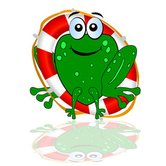 frog with red lifesaver vector illustration part two