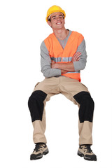 A cheerful traffic guard