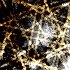 Grunge abstract background with old torn posters with blur text