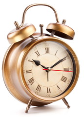 Alarm clock isolated on white.