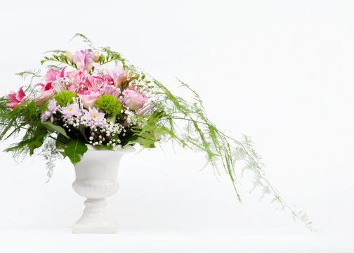 bunch of flowers on white background