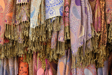Colorful scarves.