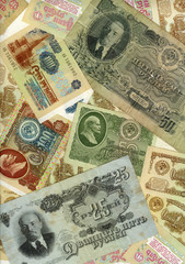 Old soviet russian money background