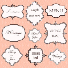 Set of nine vintage frames