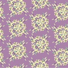 бесшовный фон из букетов белых и желтых лилий, Print