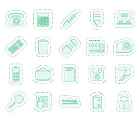 Fototapeta premium Simple Office tools Icons vector icon set 3