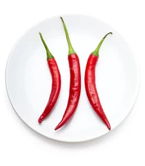 Fotobehang Red chili peppers © Artem Gorohov