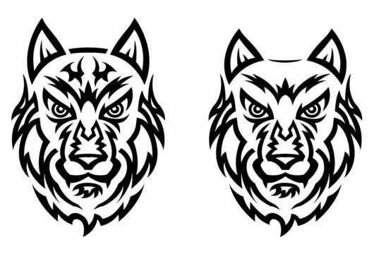 Tribal wolf tattoo Stock Vector | Adobe Stock
