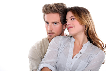 Couple in a loving embrace