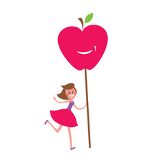 illustration pomme d'amour