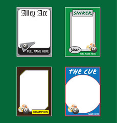 Billiards Trading Card Picture Frames