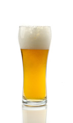 Glass of beer isolated