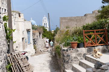Earthquake Damaged  Ghost Village of Messa Gonia Santorini