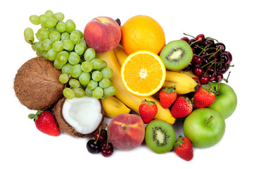 Multifruit isolated on a white background