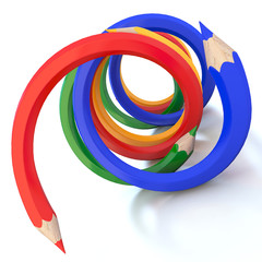 Obraz premium Abstract background line of colour pencil illustratio