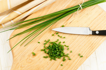 Close Up Overhead View of Chives