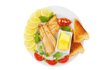 salmon and vegetables