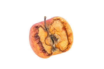 Wilt apple on isolated white background