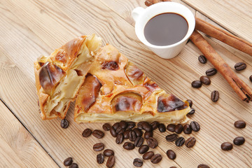 apple cake served with coffee