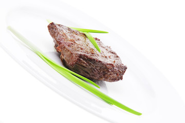 meat savory : grilled beef fillet mignon on white plate
