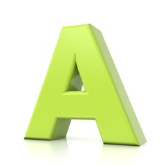 3D green letter collection - A