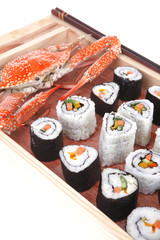 Rolls with live crab