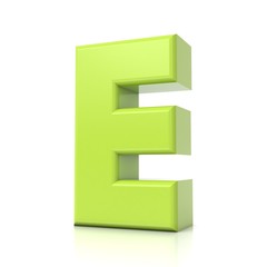 3D green letter collection - E