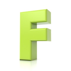 3D green letter collection - F