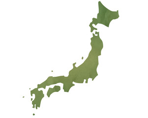 Old green map of Japan